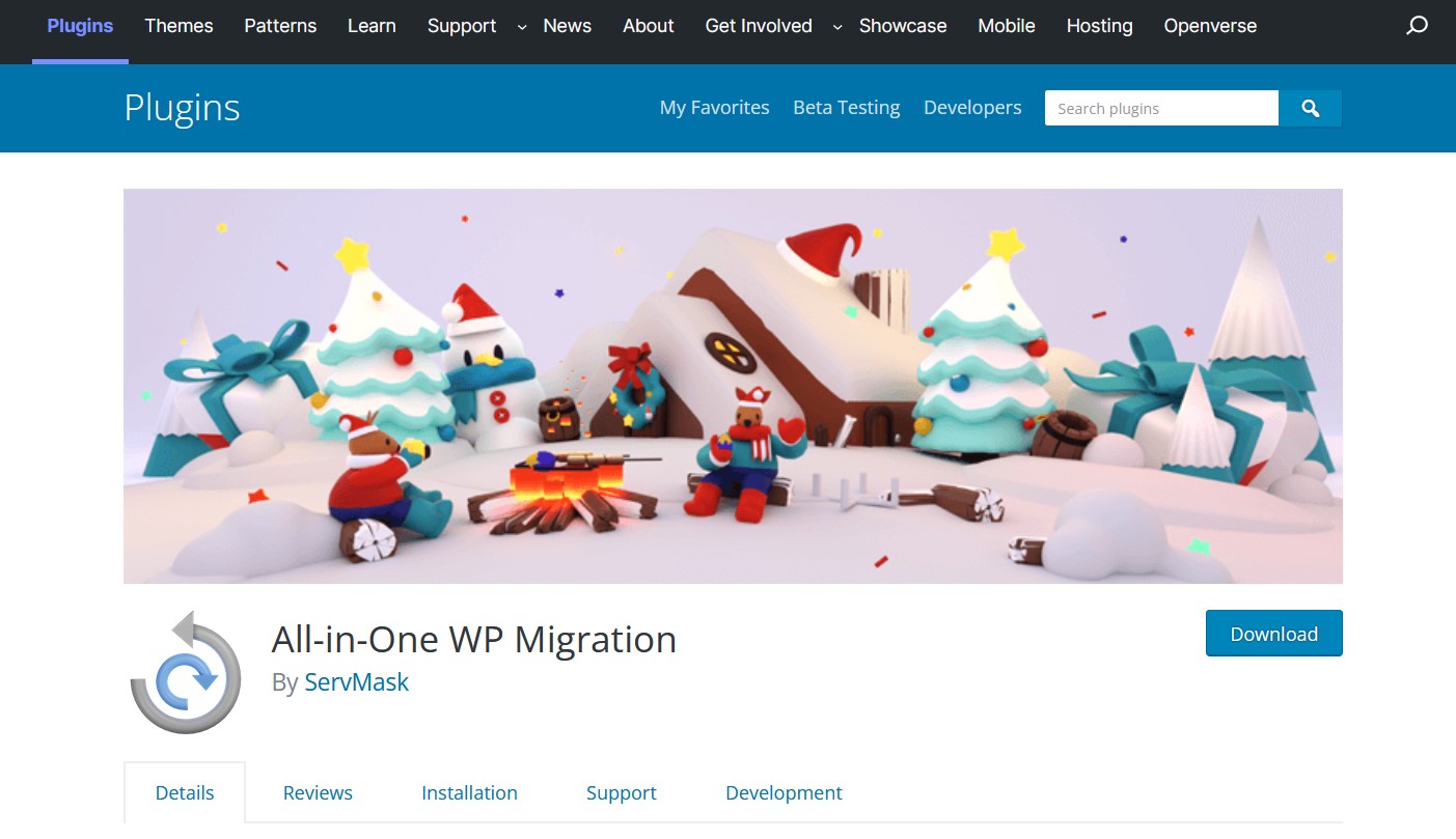All-In-One WP Migration plugin by ServMask